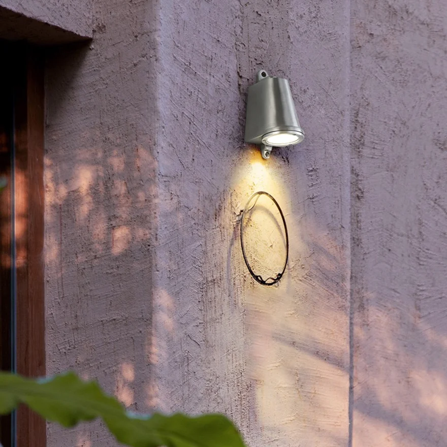 Modern Metal Arched Outdoor Wall Lamp, Black/Grey/Coppery/Aluminum