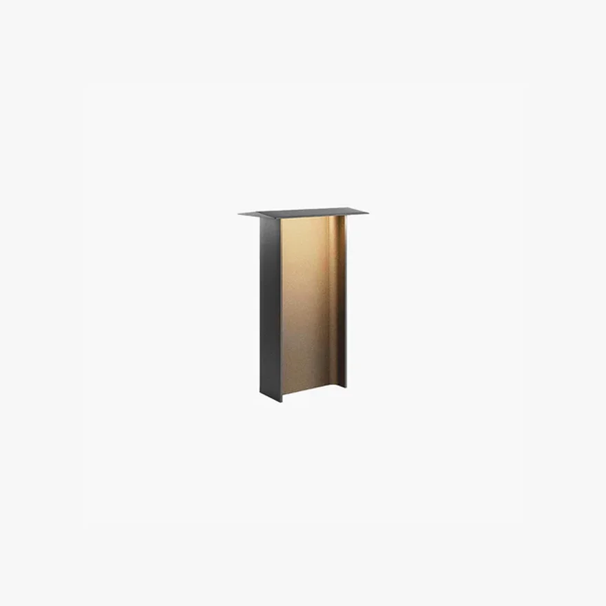 Modern Metal And Acrylic Rectangular Outdoor Path Light, Black/Grey