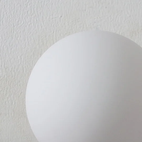 Minimalist Metal And Glass Round Bathroom Wall Lamp, White