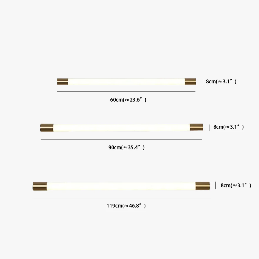 Minimalist Metal And Acrylic Linear Bathroom Wall Lamp, Gold