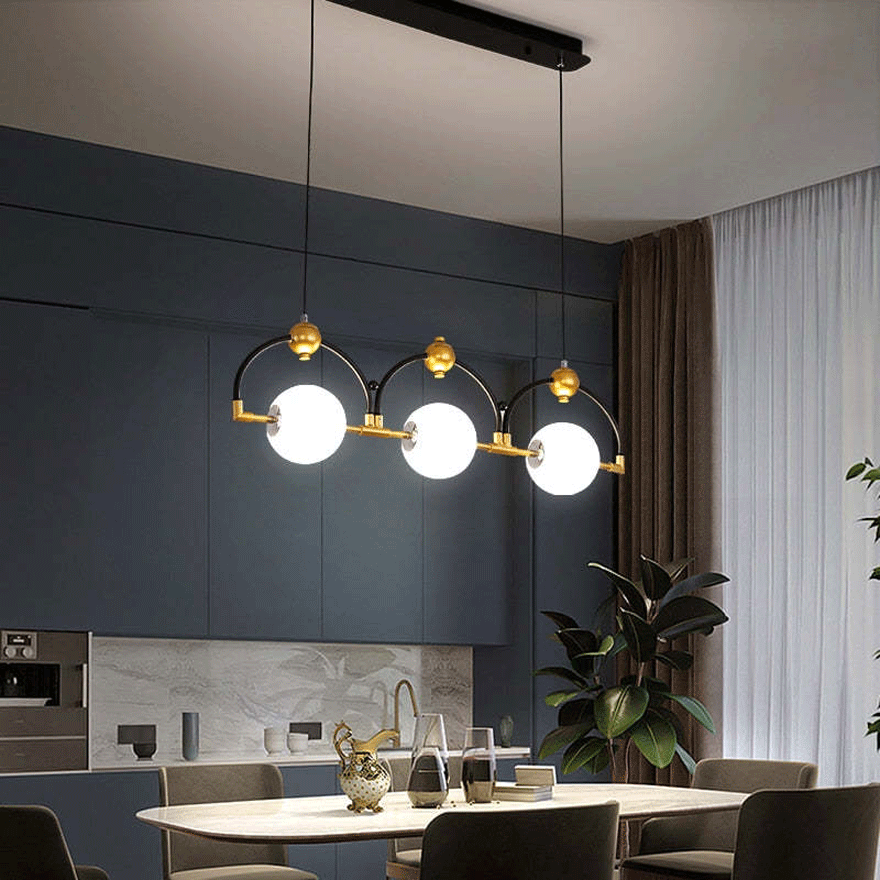 Minimalist Metel Globular Bedroom Pendant Light, Black