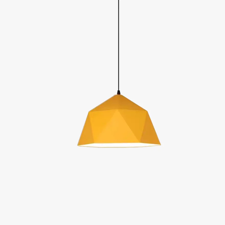 Modern Metal Polygonal Bedroom Pendant Light, 9 Color