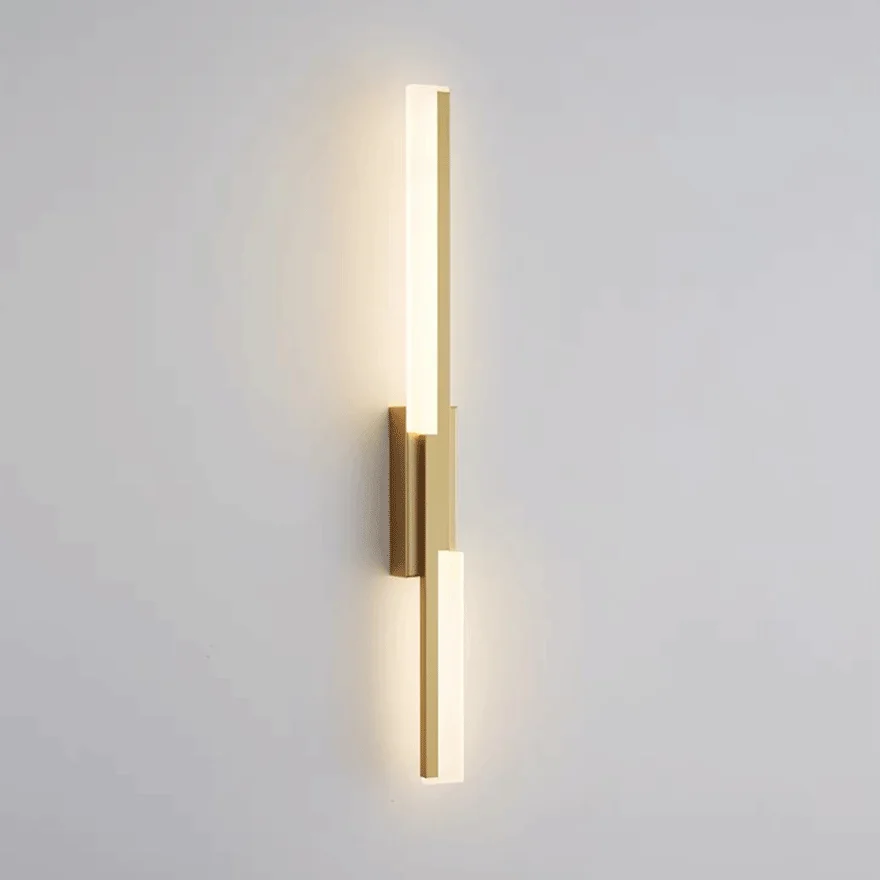 Unusual Metal And Silicagel Geometric Bathroom Wall Lamp, Black/Gold, Trichromatic Light