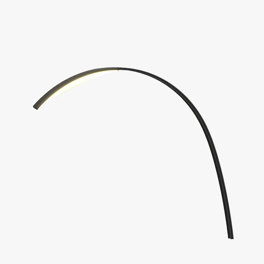 Minimalist Metal And Acrylic Curved Garden Outdoor Lamp, Black