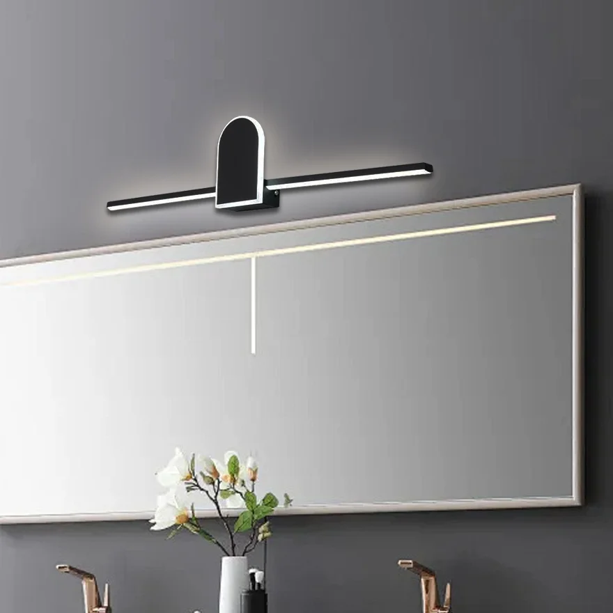 Modern Metal And Acrylic Linear Kitchen Wall Lamp, Black/White