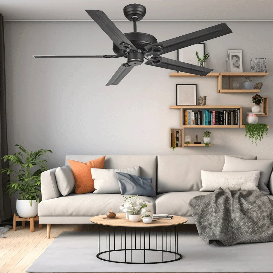 Industrial  Metal Radiographic Study Room Ceiling Fan, Black