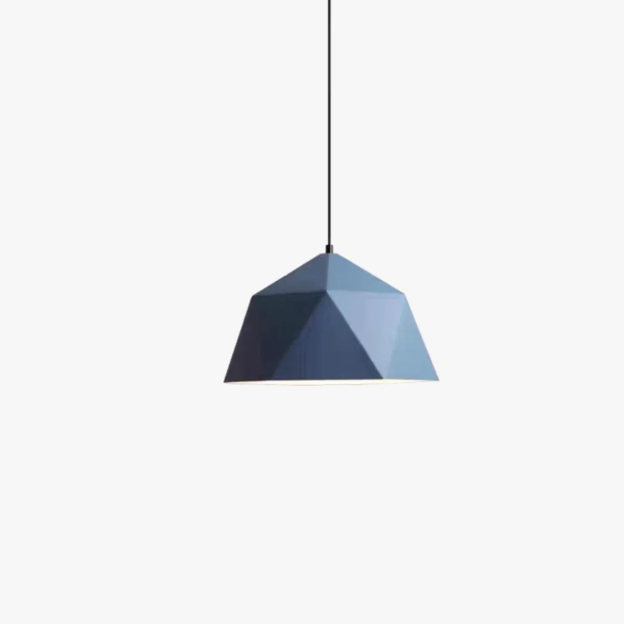 Modern Metal Polygonal Bedroom Pendant Light, 9 Color