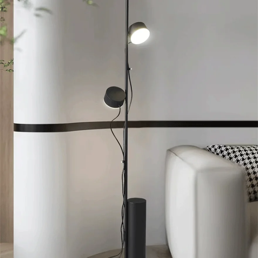 Modern Metal And Acrylic Linear Bedside Floor Lamp, Black