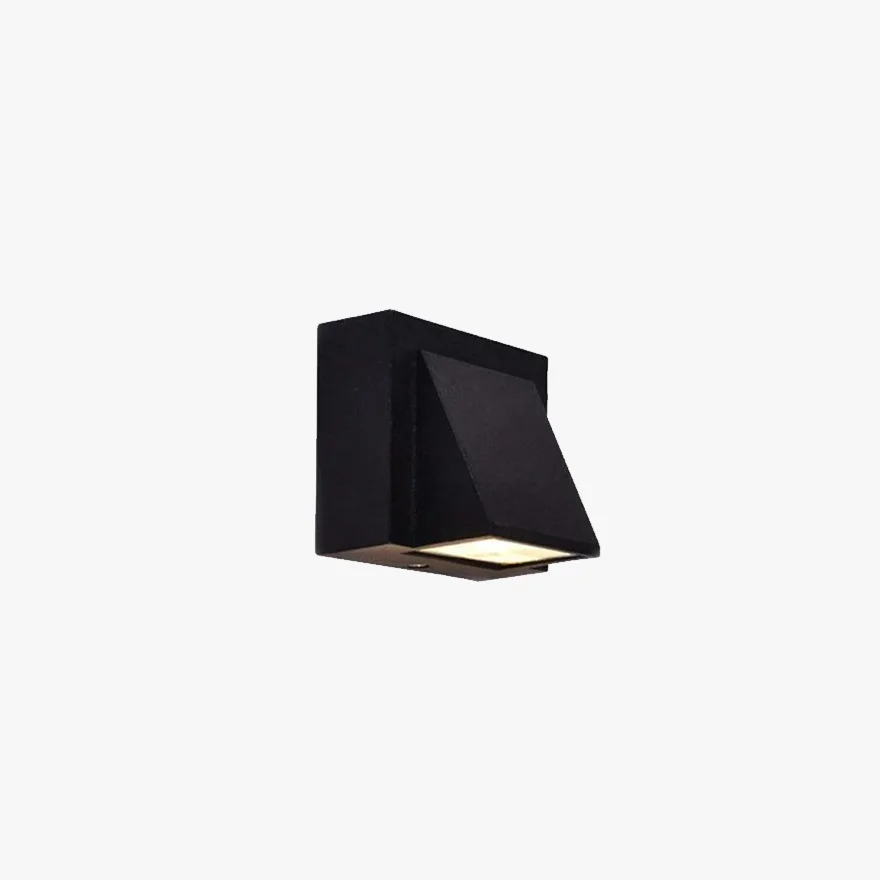 Minimalist Acrylic Geometric Outdoor Wall Lamp, Black/Gray