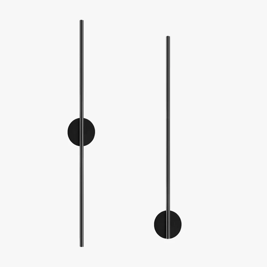 Minimalist Metal And Acrylic Linear Bedroom Wall Lamp, Black