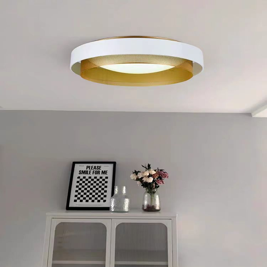 Modern Metal And Acrylic Annular Dining Room Ceiling Light, White/Black