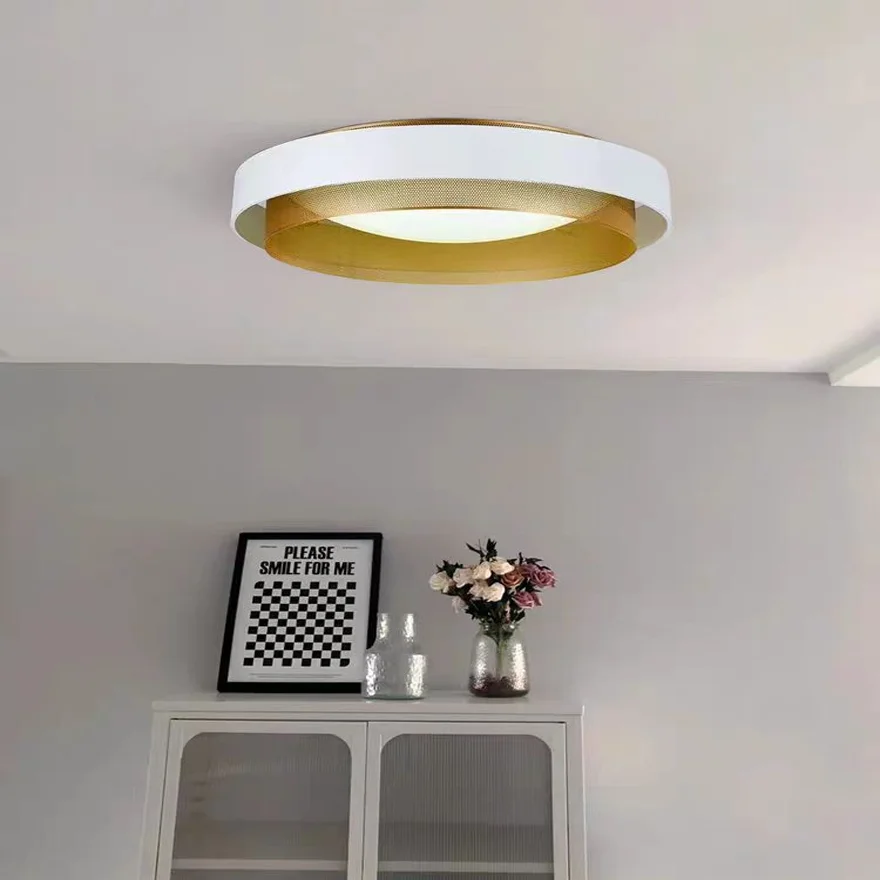 Modern Metal And Acrylic Annular Dining Room Ceiling Light, White/Black