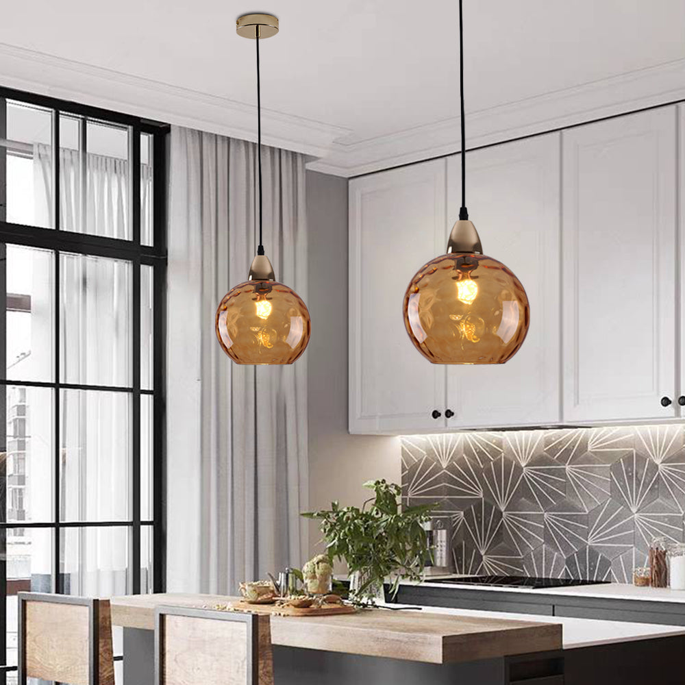 Modern Metal And Glass Bubble Kitchen Island Pendant Light, 10 Color