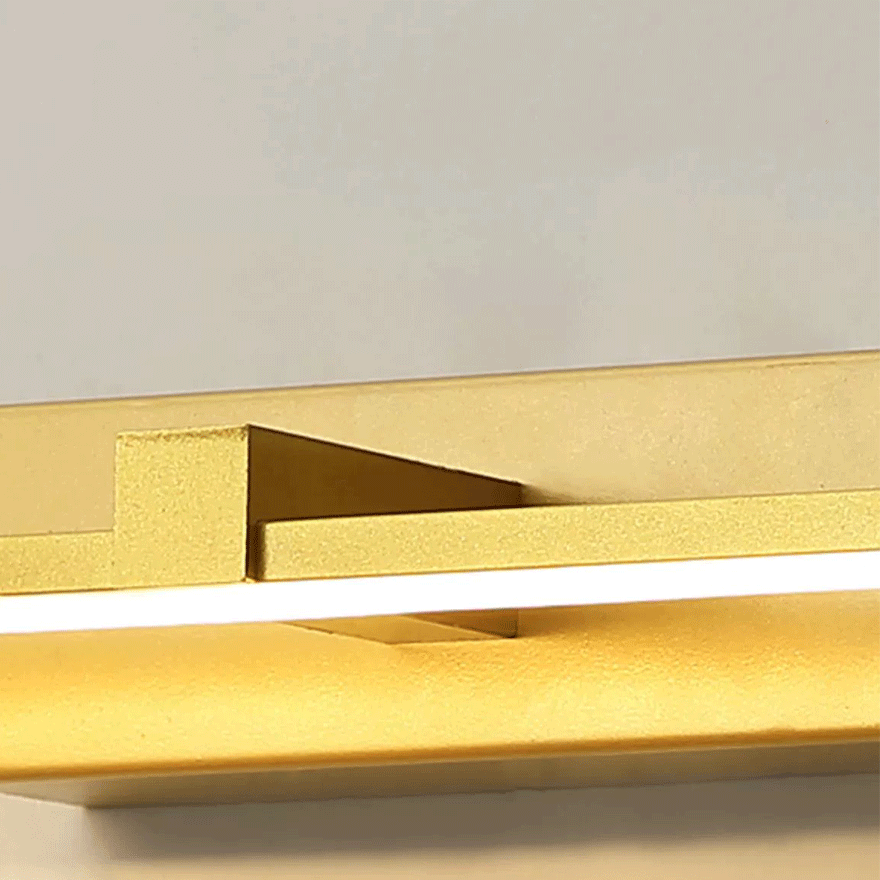 Modern Metal And Acrylic Linear Study Room Wall Lamp, Gold, Trichromatic Light