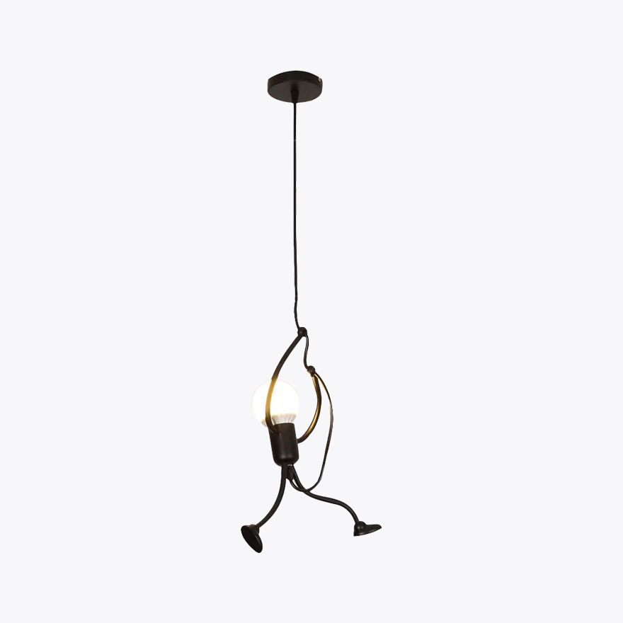 Modern Metal Round Dining Room Pendant Light, Black/Gold, Trichromatic Light