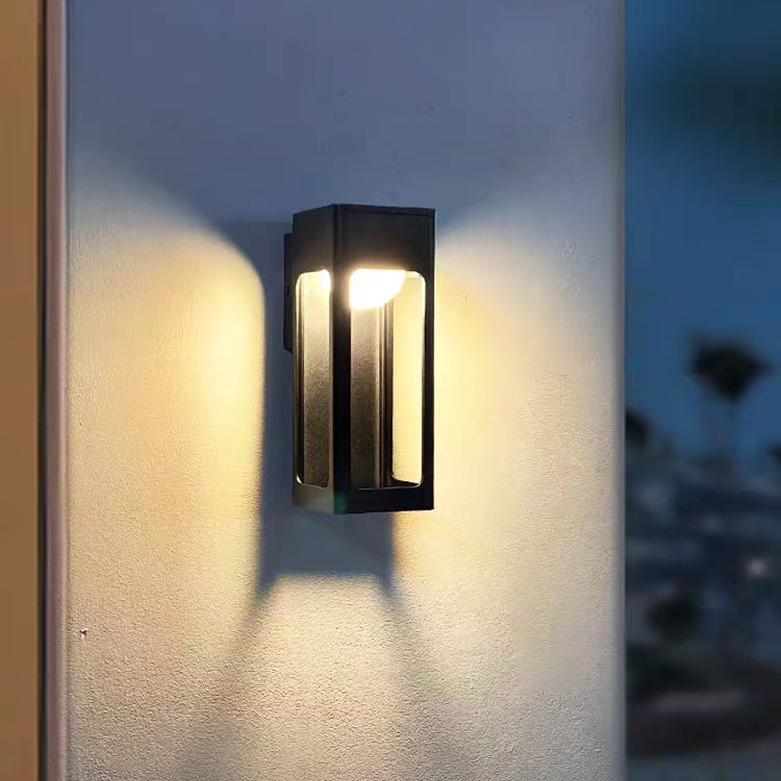 Minimalist Metal Cylindrical Garden Wall Lamp, Black