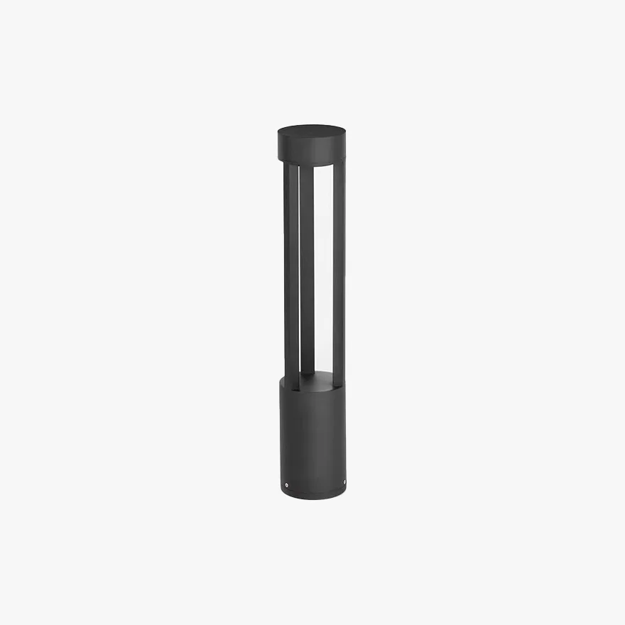 Minimalist Metal Cylindrical Garden Outdoor Pillar Light, Black