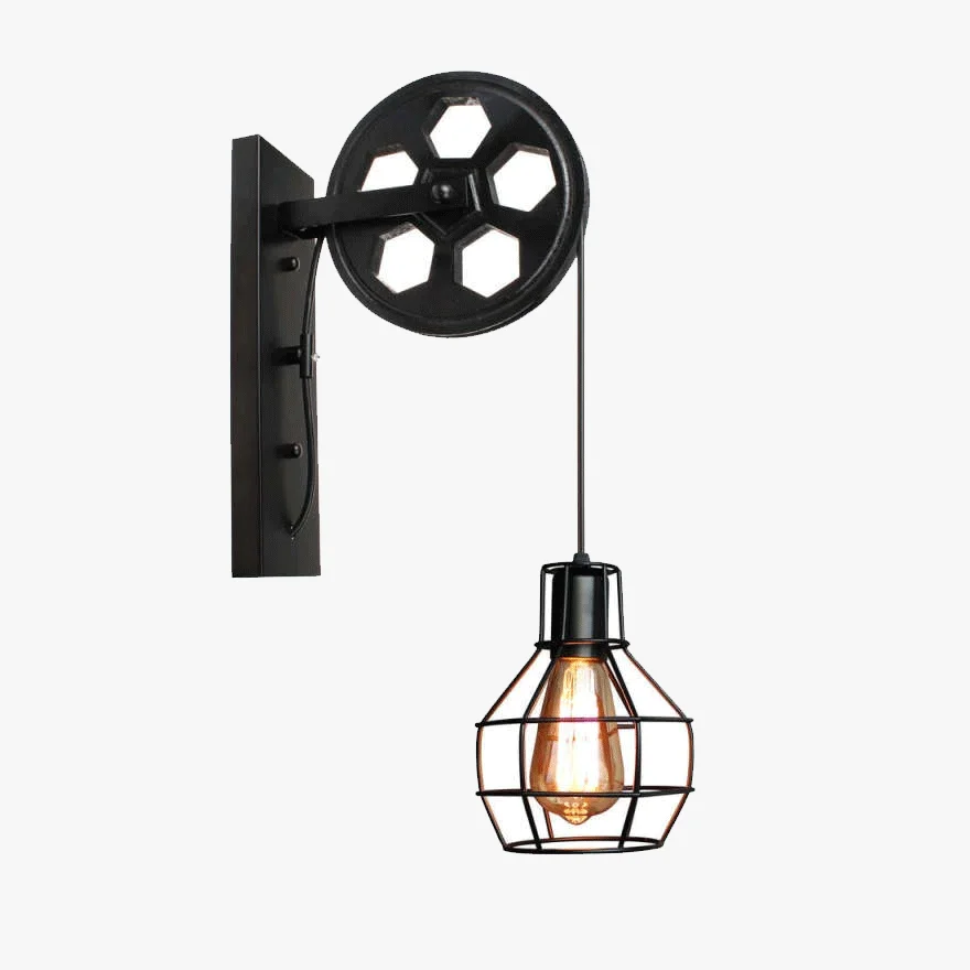 Retro Metal Bottle Bedroom Wall Lamp, Black