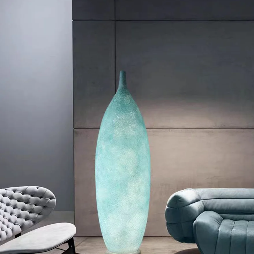 Decorative Resin Bottle Bedroom Floor Lamp, Blue/Green/White/Yellow