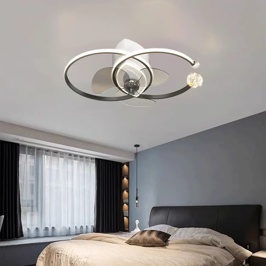 Modern Metal And Acrylic Double-C Living Room Ceiling Light, Black/Gold