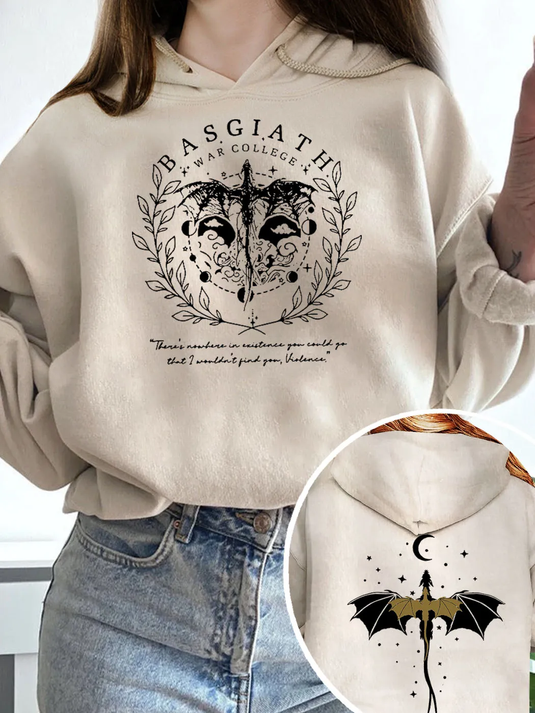 Women Book Print 2 Sides 90s Y2K Hoodie