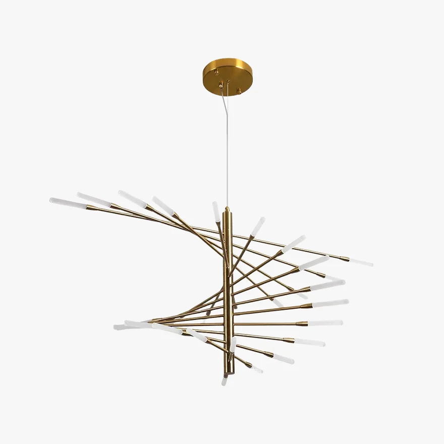 Modern Metal And Acylic Linear Dining Room Chandelier Pendant Light, Black/Gold