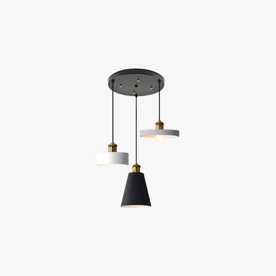 Morandi Metal And Resin Geometric Dining Room Pendant Light, Black/Grey/Orange/White