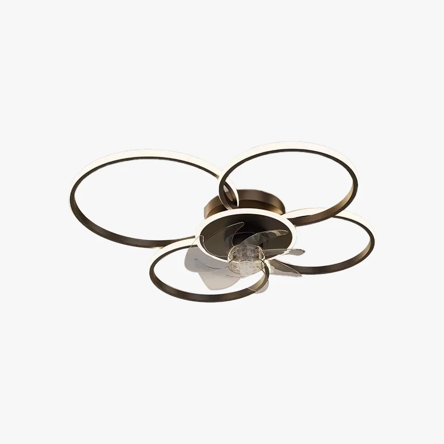 Modern Metal Floral Living Room Ceiling Light, Black/Gold