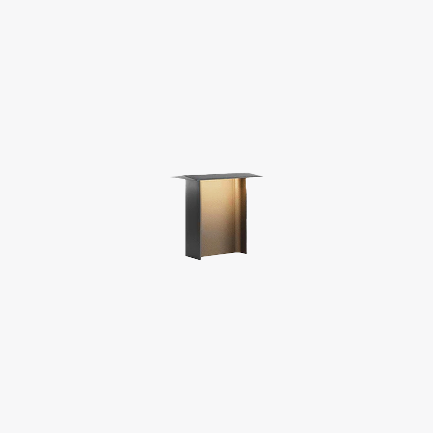 Modern Metal And Acrylic Rectangular Outdoor Path Light, Black/Grey