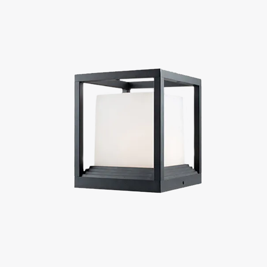 Minimalist Metal Square Garden Outdoor Lamp, Black