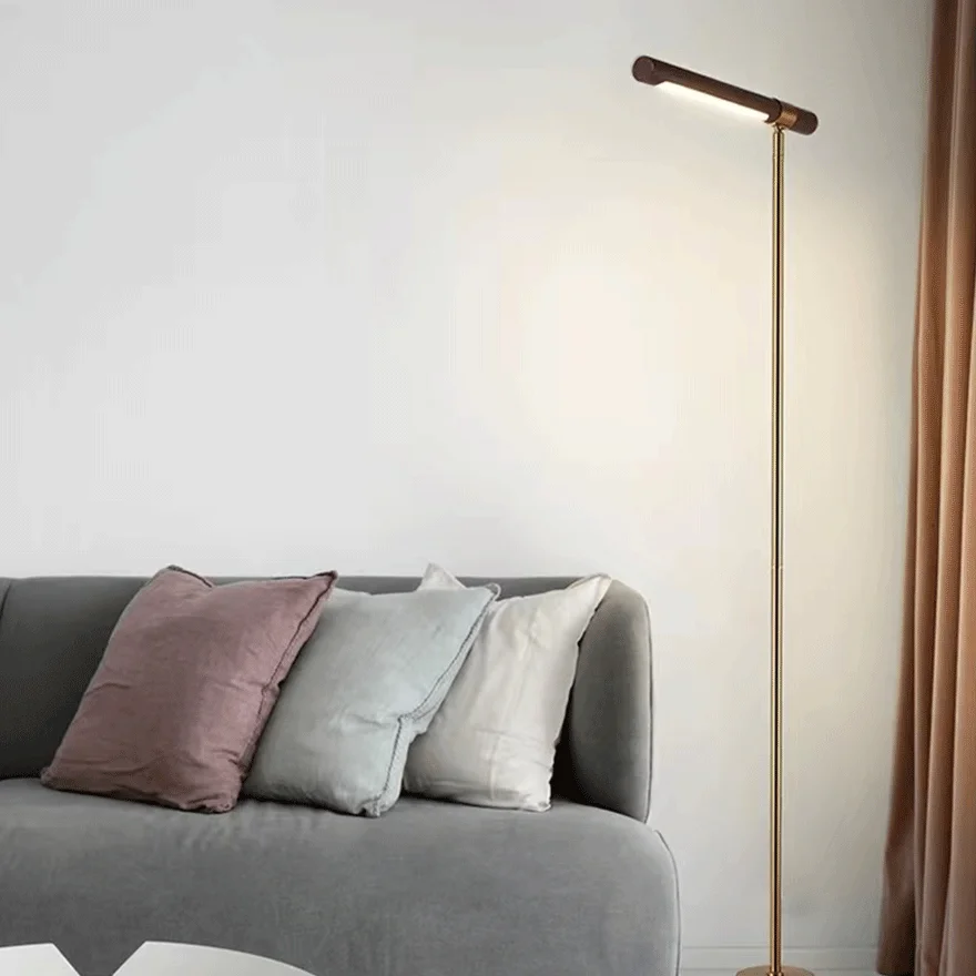 Edge Floor Lamp, Metal & Wood