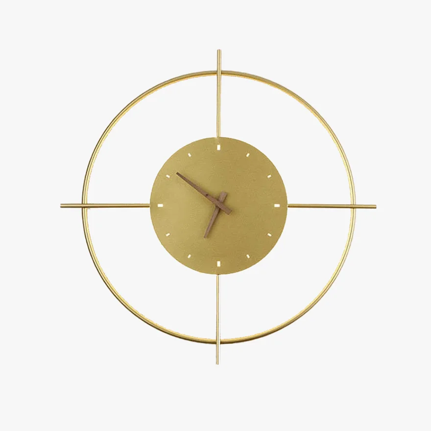 Designer Metal And Acrylic Clock Study Room Wall Lamp, Black/Gold