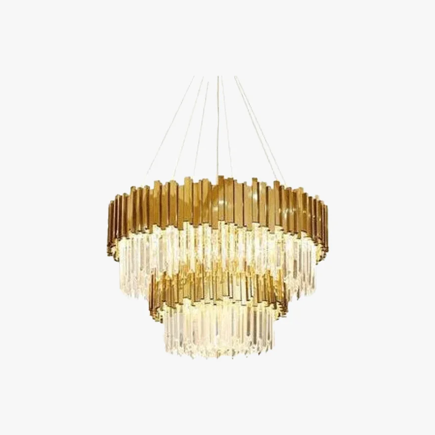 Royal Crystal And Metal Round Dining Room Chandelier Pendant Light, Gold/Silver