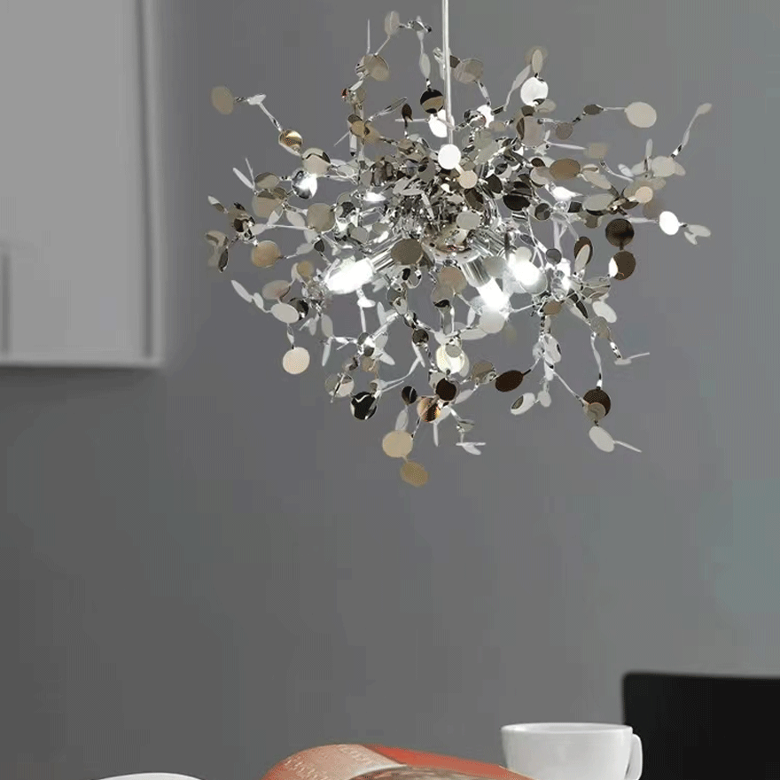 Art Deco Stainless steel Cluster Living Room Pendant Light, Gold/Silver