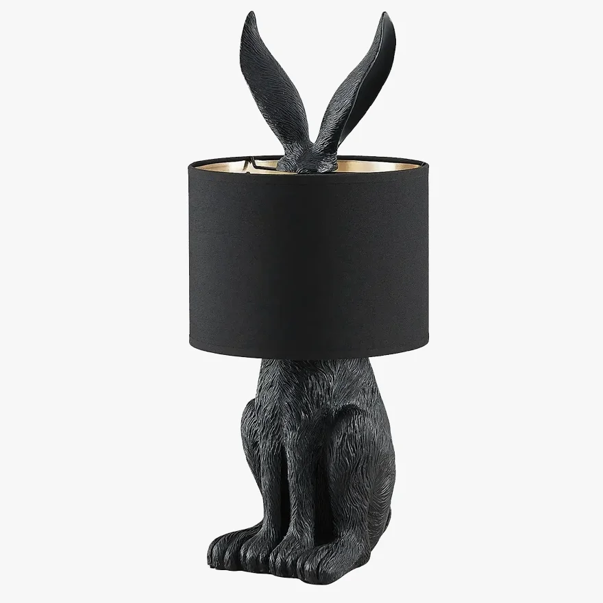 Rabbit Table Lamp hite Resin Nightstand Light for Study Room Office