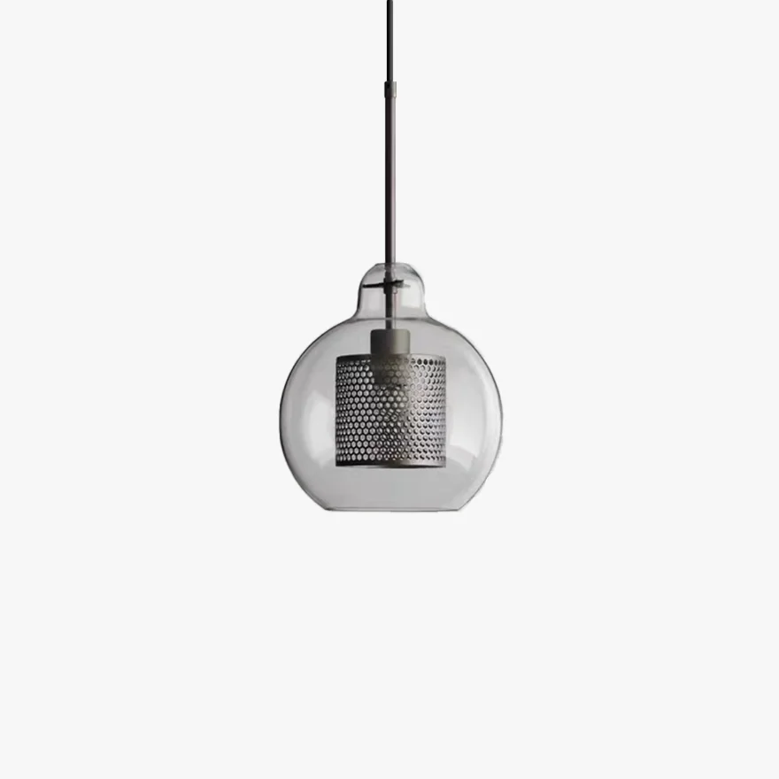 Contemporary Metal And Glass Globular Kitchen Pendant Light, Gold/Silver