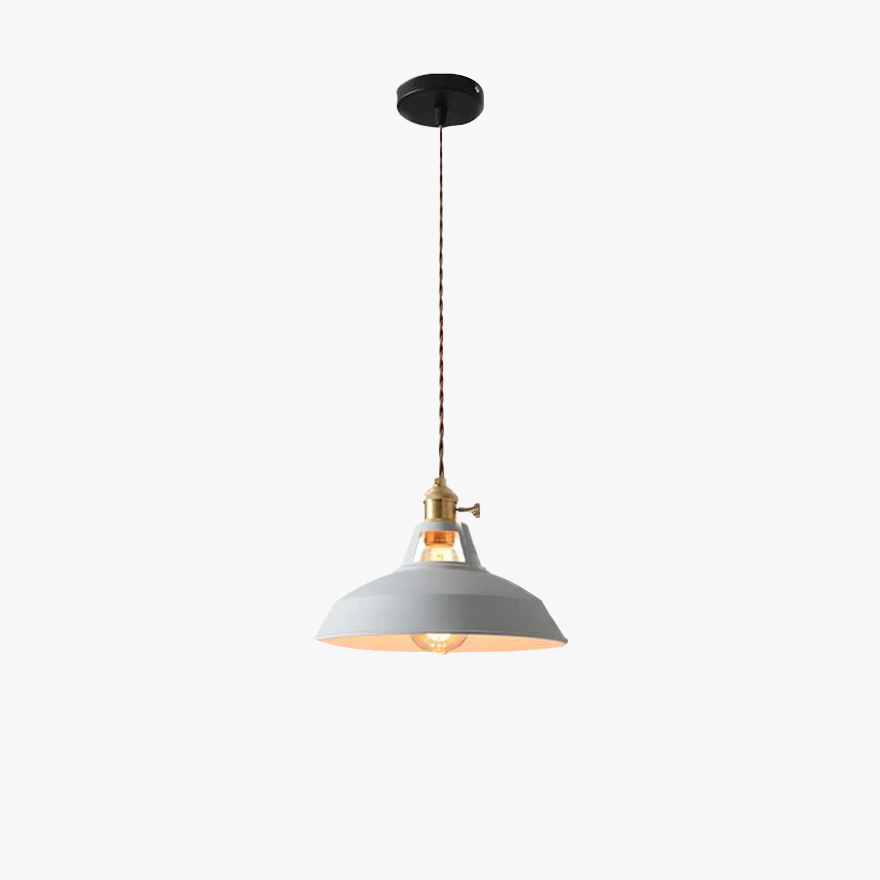 Modern Metal Hooded Living Room Pendant Light, 7 Color