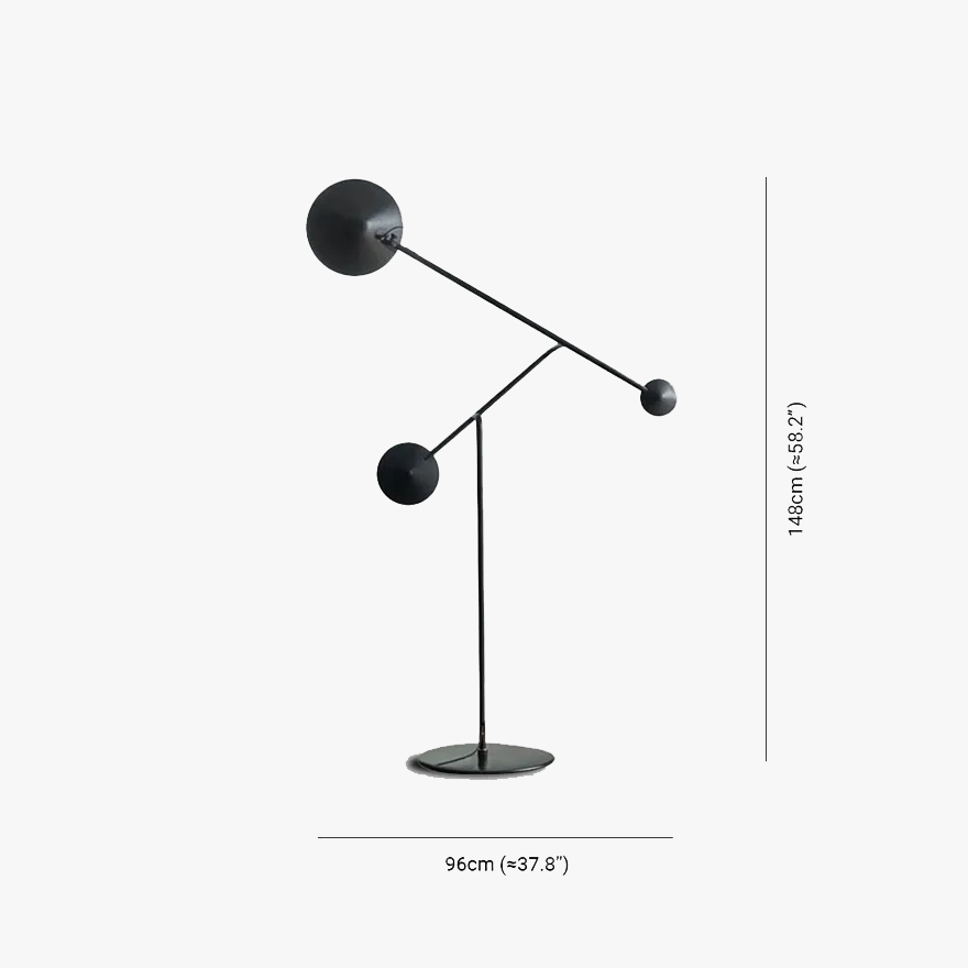 Unusual Metal Linear Study Room Floor Lamp, Black