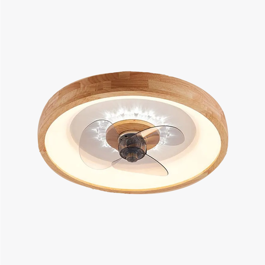 Modern Wooden And Acrylic Round Living Room Ceiling Light, Natural Wood/Walnut