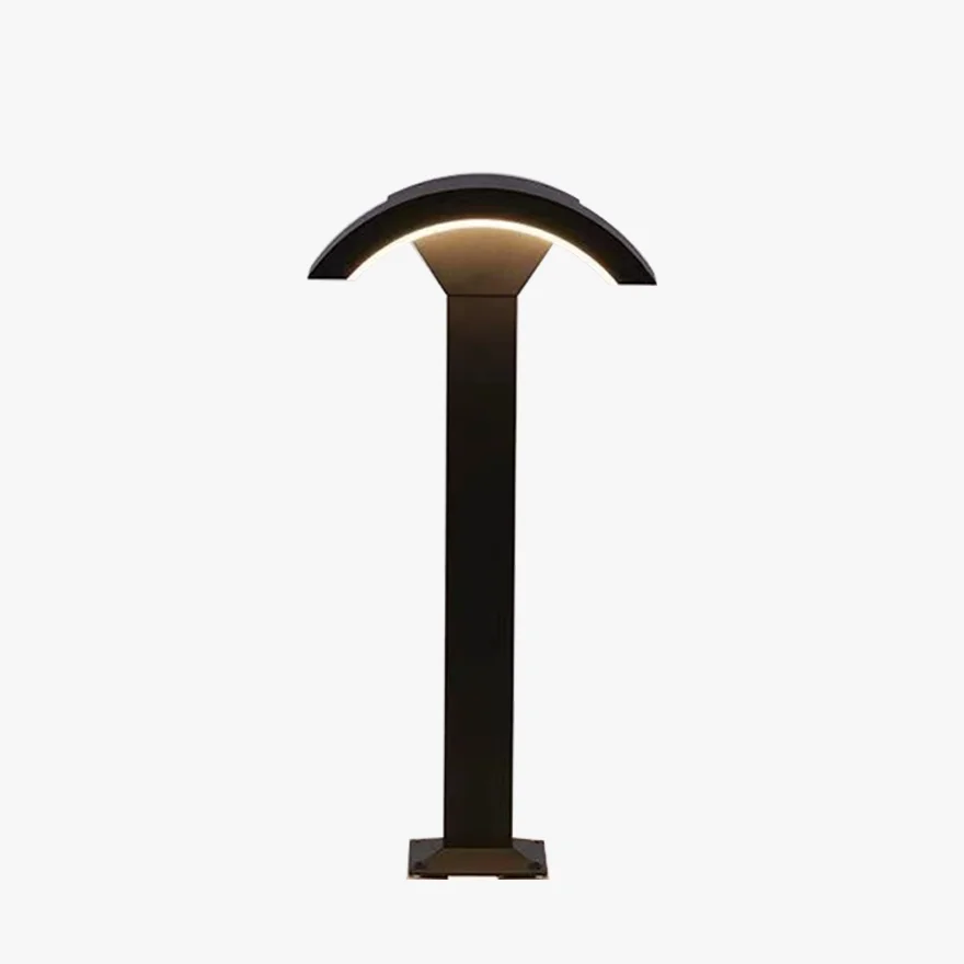 Unusual Metal And Acrylic Curved Outdoor Wall Lamp, Black