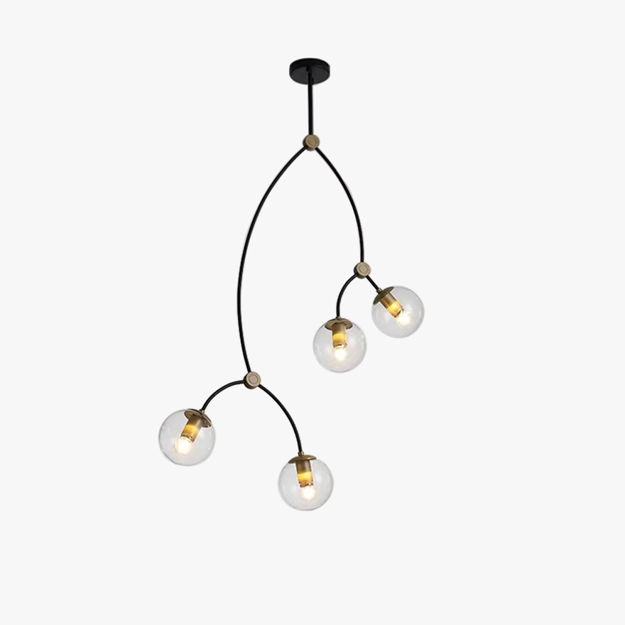 Modern Metal Bubble Dining Room Ceiling Light, Clear/Milky White, Trichromatic Light