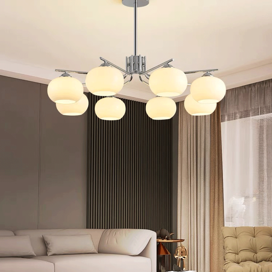 Modern Metal And Glass Bubble Bedroom Chandelier Pendant Light, Brass/Nickel