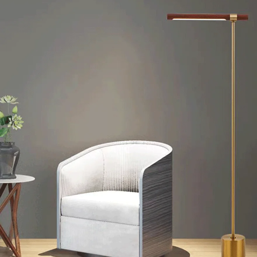 Edge Floor Lamp, Metal & Wood