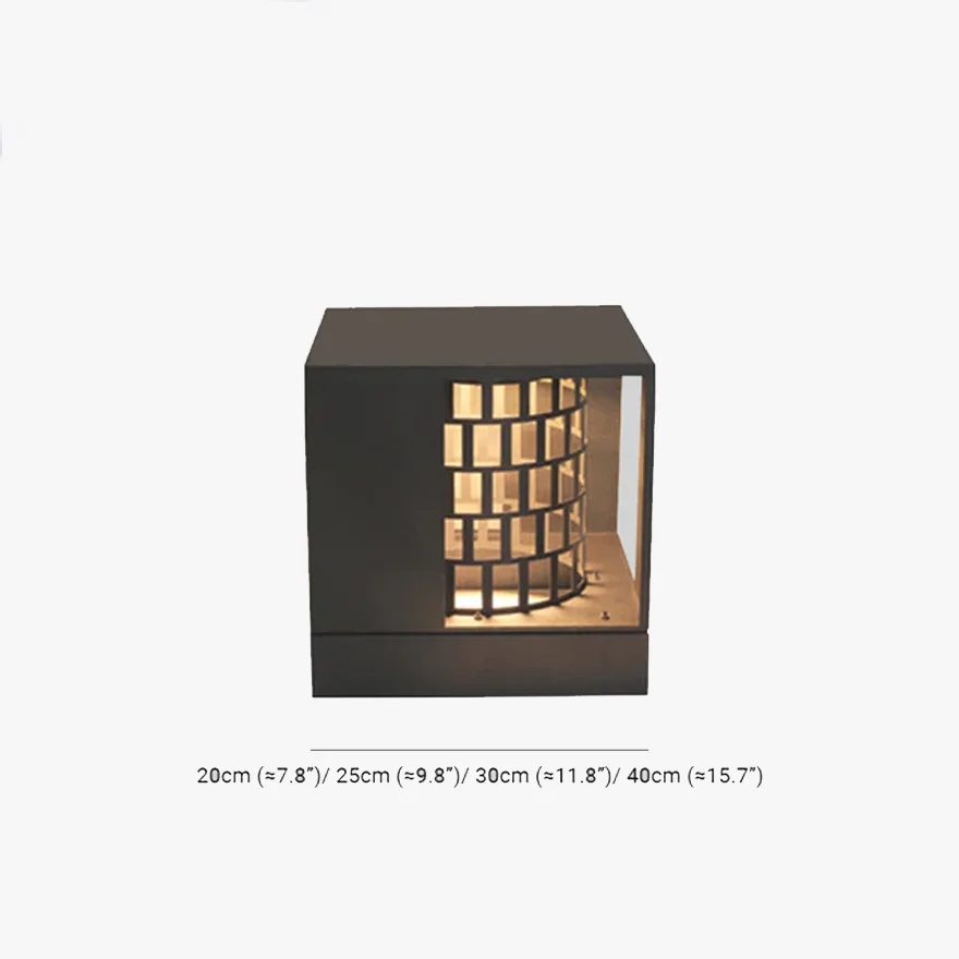 Designer Metala And Acrylic Geometric Outdoor Light, Black