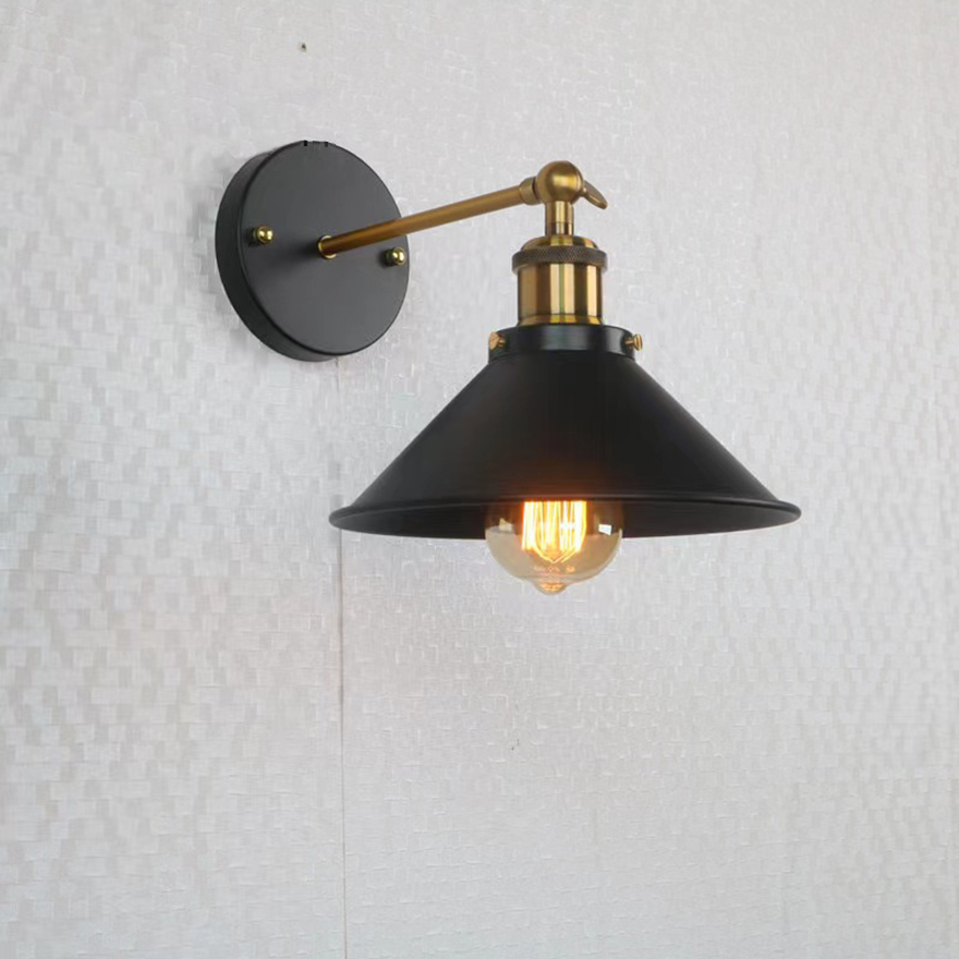 Industrial Metal Hooded Bathroom Wall Lamp, Industrial