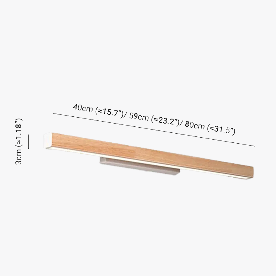 Minimalist WoodenAnd Acrylic Linear Living Room Wall Lamp, Brown