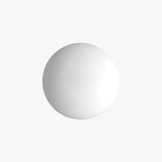 Minimalist Metal And Glass Round Bathroom Wall Lamp, White