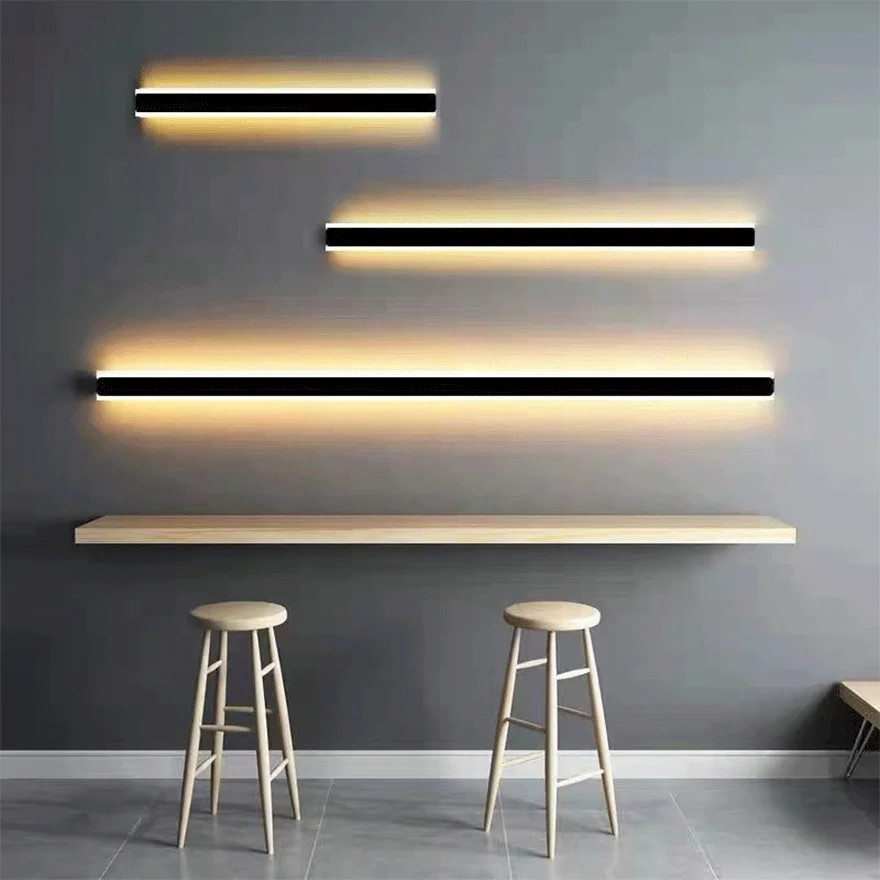 Edge Minimalist Linear Mirror Front Vanity Wall Lamp, L30/40/60/80/100CM