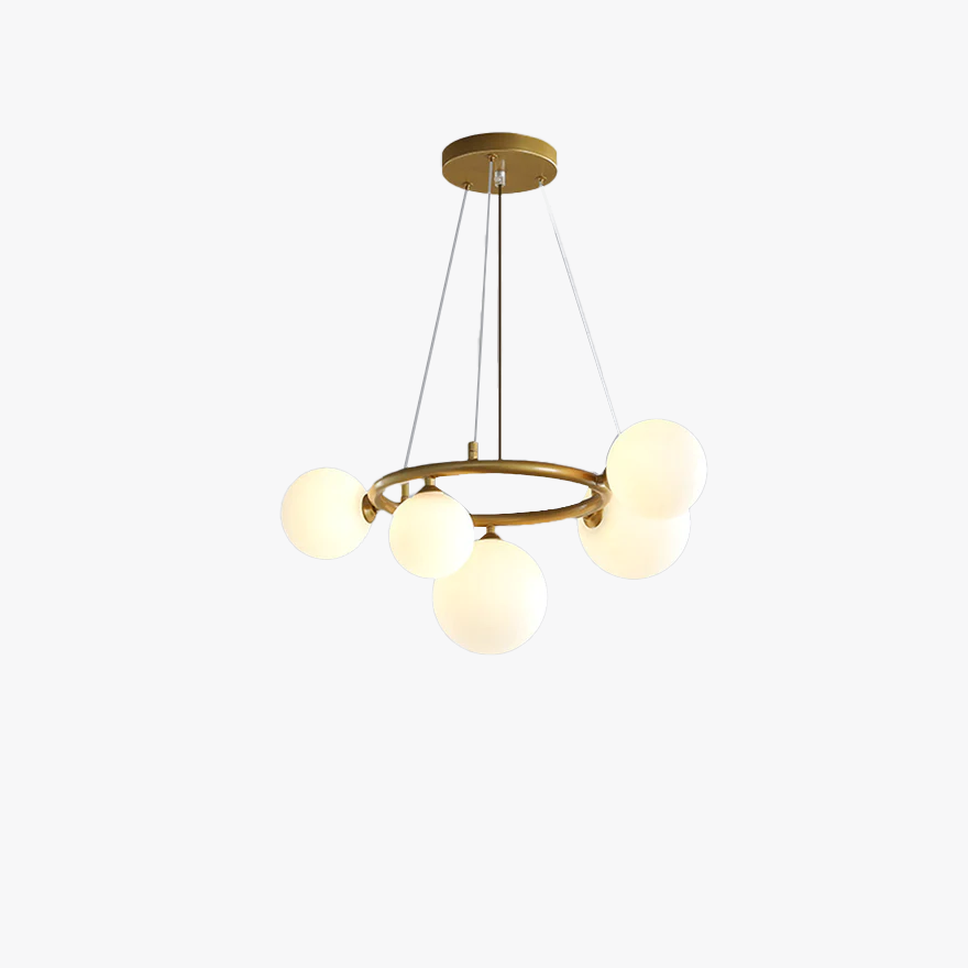 Designer Metal And Glass Bubble Living Room Pendant Light, 4 Color, Trichromatic Light