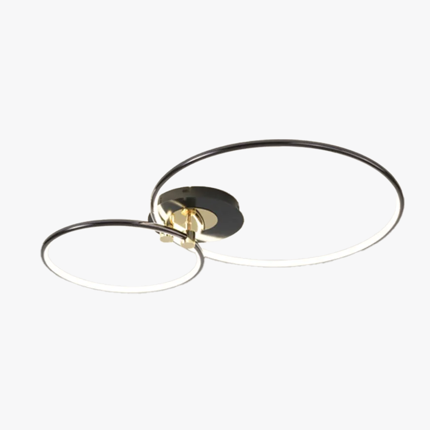 Modern Metal Round Dining Room Ceiling Light, Black/Gold